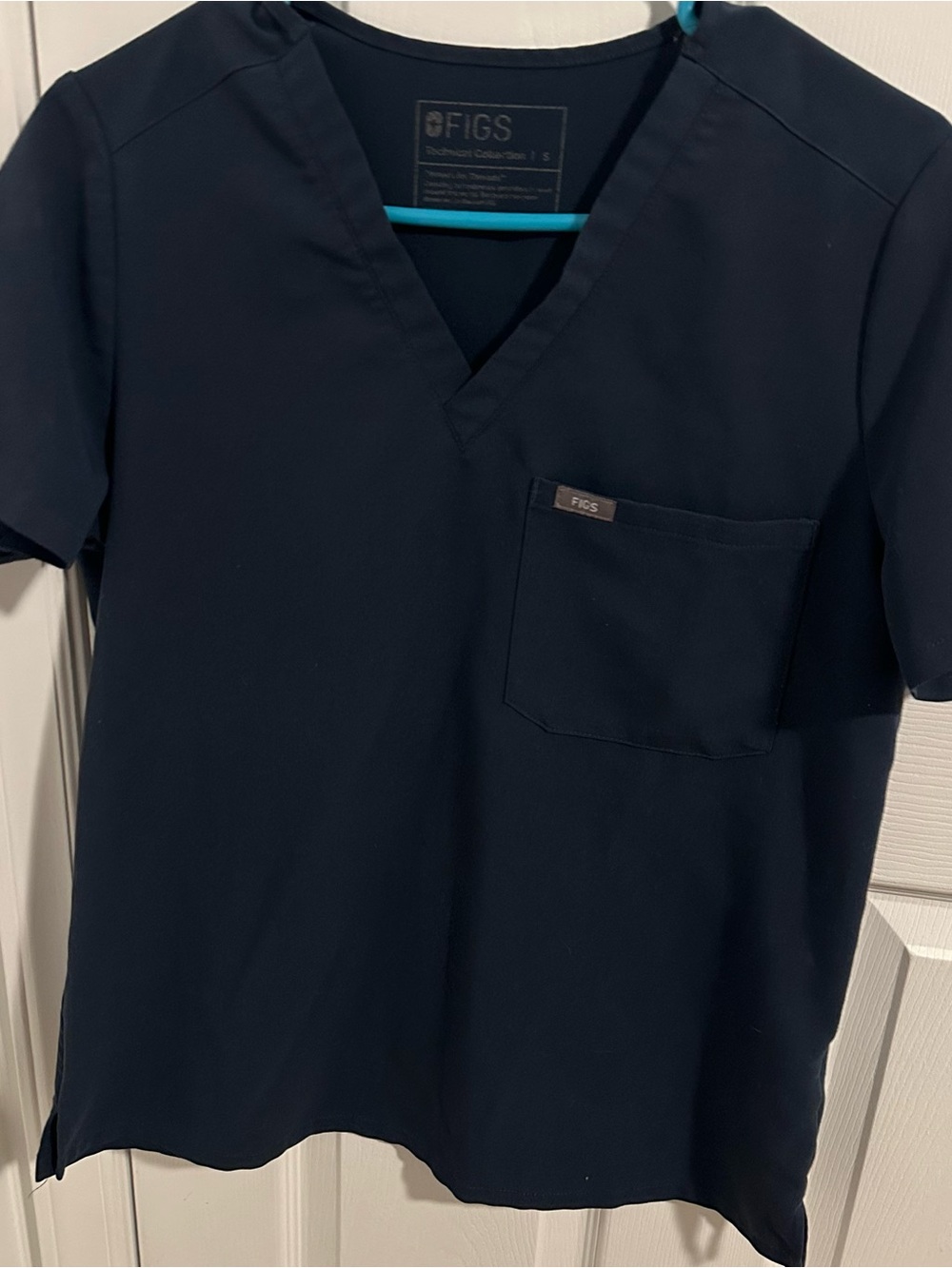 FIGS Navy Short-Sleeve V-Neck Scrub Top